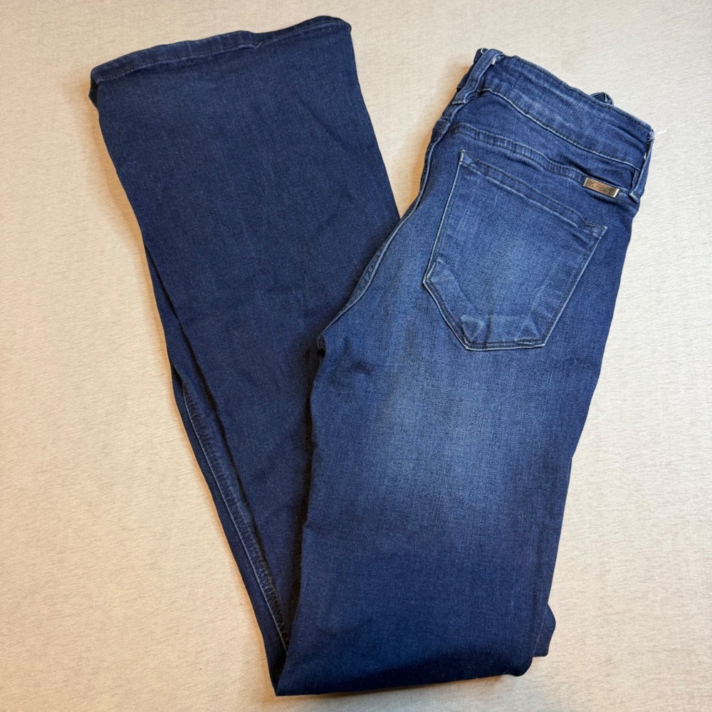 KanCan‎ High Rise Flare Jeans Dark Wash Indigo Stretch Denim Boho Size 5 26